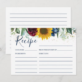 Chic Zonnebloem Bloemen Vrijgezellenfeest Recept K Informatiekaartje