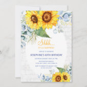 Chic Zonnebloem Muur Brick Bloemen Verrassing Verj Kaart (Voorkant)