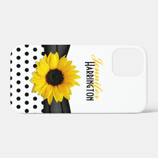 Chic Zonnebloem Polka Dot Case-Mate iPhone Case (Achterkant (horizontaal))