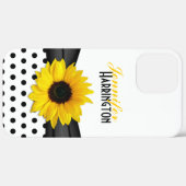 Chic Zonnebloem Zwart Wit Polka Dot Case-Mate iPhone Case (Achterkant (horizontaal))