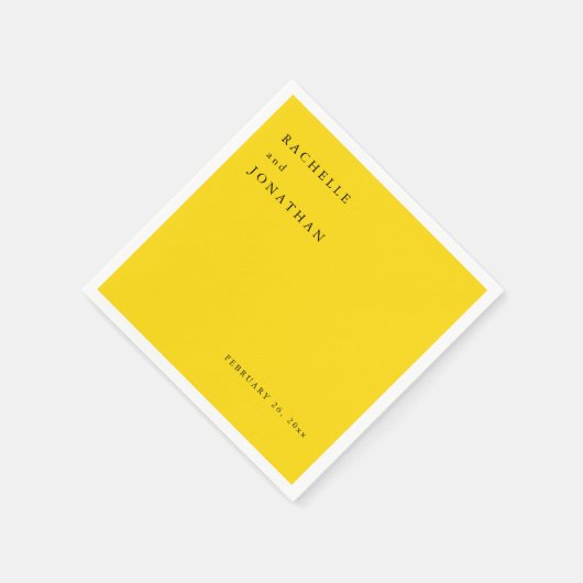 Chic Zonneschijn Geel Wit Eenvoudige Trouwservette Servet (Hoek)