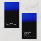 Chic zwart blauw uniek professioneel visitekaartje (Voorkant / Achterkant)