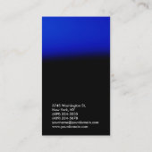 Chic zwart blauw uniek professioneel visitekaartje (Achterkant)