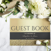 Chic zwart en goud bruiloft gastenboek