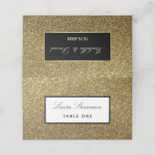 Chic zwart en goud bruiloft plaatskaartje (Buitenkant ongevouwen)