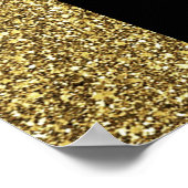 Chic Zwart en Goud bruiloft Welkom Poster (Hoek)