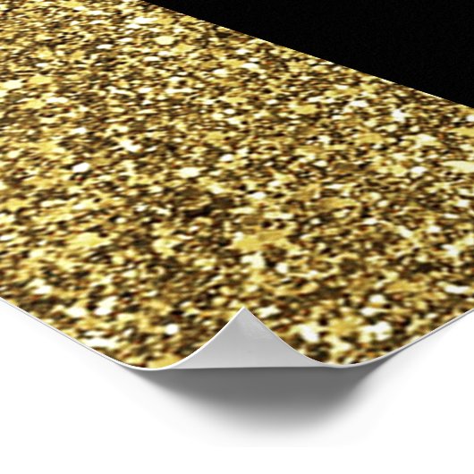 Chic Zwart en Goud bruiloft Welkom Poster (Hoek)