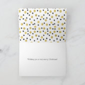 Chic zwart en goud Confetti vrolijk en helder Feestdagen Kaart (Binnen)