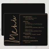 Chic Zwart en Goud Menu (Voorkant / Achterkant)