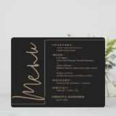 Chic Zwart en Goud Menu (Staand voorkant)