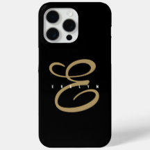 Chic zwart en goud script monogram