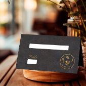 Chic Zwart en Goud Vegetarische Trouwvoeding Keuze Plaatskaartje