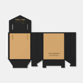 Chic Zwart en Goud Verjaardag Bedankt Bedankdoosjes (Uitgevouwen)