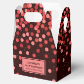 Chic Zwart en Rood Confetti Bedankt Bedankdoosjes (Geopend)