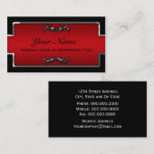 Chic Zwart en Rood Metallic Visitekaartjes (Voorkant / Achterkant)