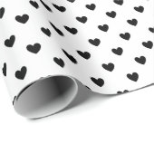 Chic zwart en wit hartpatroon inpakpapier (Rol Hoek)