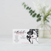 Chic Zwart en Wit Schoonheidssalon Glamoureus Meis Visitekaartje (Staand voorkant)