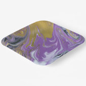 Chic Zwart en Wit Vierkant Papieren Bord (Gebogen)