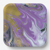 Chic Zwart en Wit Vierkant Papieren Bord (Voorkant)