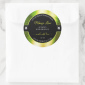 Chic Zwart Geel Groen Brilliants Product Label (Tas)