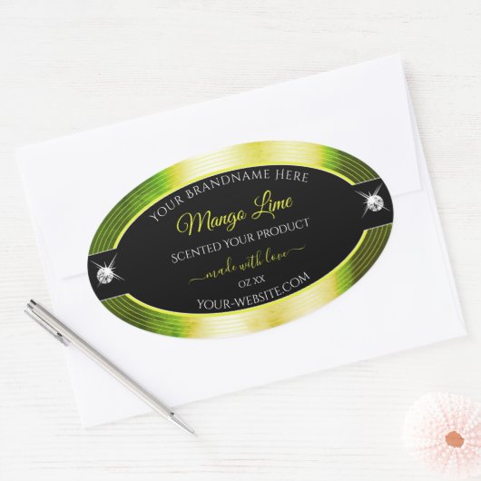 Chic Zwart Geel Groen Brilliants Product Label (Envelop)