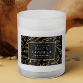 Chic Zwart & Goud Bloemen Waterdicht Product Label Voedselcontainer Etiket