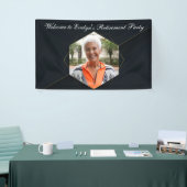Chic Zwart Goud Custom Pensioen Party Foto Spandoek (Beurs)