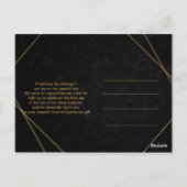 Chic Zwart & Goud Geometrisch lijst Dank u Briefkaart (Achterkant)