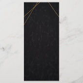 Chic Zwart & Goud Geometrisch lijst Wedding Menu (Achterkant)
