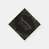 Chic Zwart Goud Glitter Elke Leeftijd Verjaardagsf Servet (Hoek)