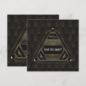 Chic Zwart Goud Great Gatsby Zal Je Me Weggeven Kaart (Voorkant / Achterkant)