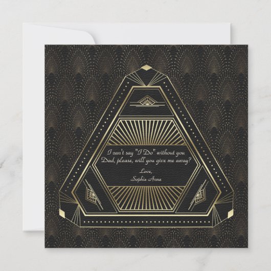 Chic Zwart Goud Great Gatsby Zal Je Me Weggeven Kaart (Achterkant)