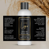 Chic Zwart & Goud Logo 4 OZ Cosmetica Fles Etiket
