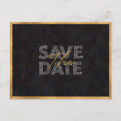 Chic Zwart Goud Luxe Huwelijk Save The Date Briefkaart (Voorkant)