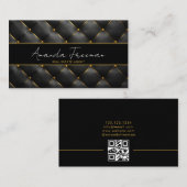 Chic Zwart & Goud Luxe Makelaar Visitekaartje (Voorkant / Achterkant)