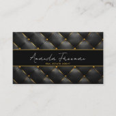 Chic Zwart & Goud Luxe Makelaar Visitekaartje (Voorkant)