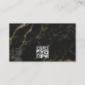 Chic Zwart & Goud Marmeren Foto Makelaar Visitekaartje (Achterkant)