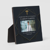 Chic Zwart Goud Medische School Afstuderen Foto Fotoplaat (Voorkant)