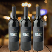 Chic Zwart Goud Medische School Afstuderen Foto Wijn Etiket