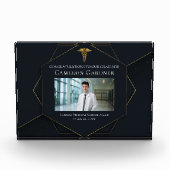 Chic Zwart Goud Medische School Afstuderen Fotoblokken (Voorkant)