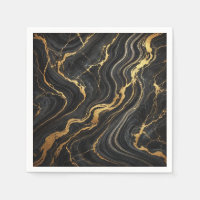 Chic Zwart & Goud Metalen Marmer Look Glamour