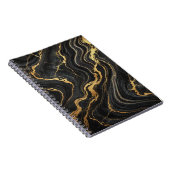 Chic Zwart & Goud Metallic Marmer Look Glamour Notitieboek (Rechterzijde)
