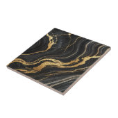 Chic Zwart & Goud Metallic Marmer Look Glamour Tegeltje (Zijkant)