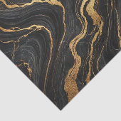Chic Zwart & Goud Metallic Marmer Look Glamour Tissuepapier (Detail)