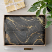 Chic Zwart & Goud Metallic Marmer Look Glamour Tissuepapier (Geschenk)