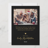 Chic Zwart Goud Seizoenen Groeten Script 5 Foto Feestdagenkaart (Achterkant)