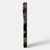 Chic zwart goud tropische bladeren Case-Mate iPhone case (Achterkant / Links)