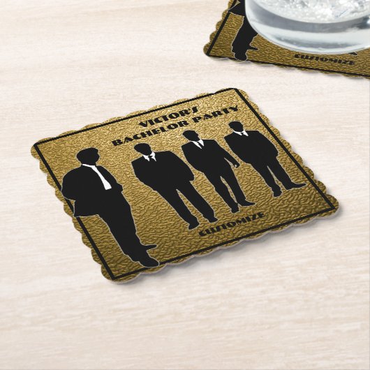 Chic Zwart & Goud Verjaardagsfeest voor Jongeren Kartonnen Onderzetters (Gebogen)