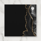 Chic Zwart Gouden Agaat Bar Mitswa Custom Party Bedankjes Labels (Achterkant)