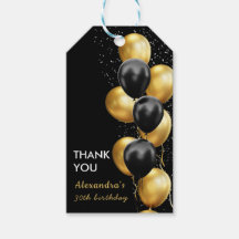 Chic Zwart Gouden Ballon Verjaardag